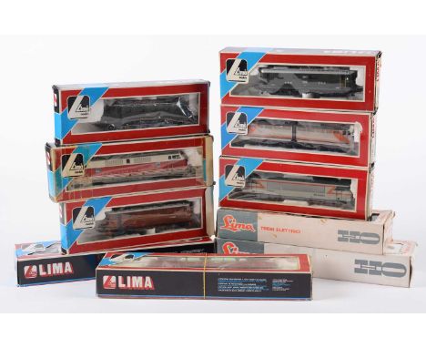 Ten LIMA HO-gauge locomotives, including: 8037, 9305, 208111, 208065, 208150, 208117, 208184, 208178, 201644, all boxed.