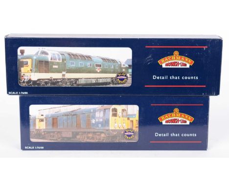 Two Bachmann 00-gauge diesel electric locomotives, comprising: TMC limited edition 61\504, 32-525Y, class 55 Deltic D9021 Arg