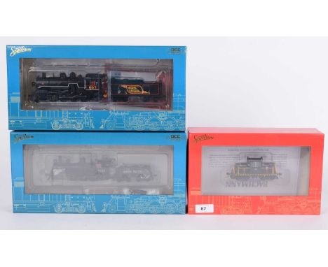 HO-gauge American Outline Baldwin 2-8-0 consolidation locomotive, 4-6-0 "Union Pacific" locomotive, and a GE45-ton switcher "