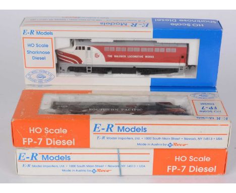 E-R Models HO-gauge diesel electric locomotives, all in American outline, boxed. (5)