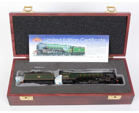 Bachmann 00-gauge 4-6-2 steam locomotive and tender, Blue Peter, in mahogany presentation case, limited edition No.1584, with