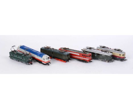 HO-gauge Continental European-Outline electric/diesel locomotives, by LIMA, Roco, etc., unboxed. (16)