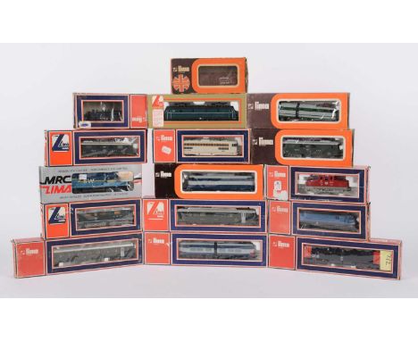 LIMA HO-gauge locomotives and other model railway, including: 8064L, 208021L, 5114W, 208048L, 201661, 8034, 5101, 8067L, 165W