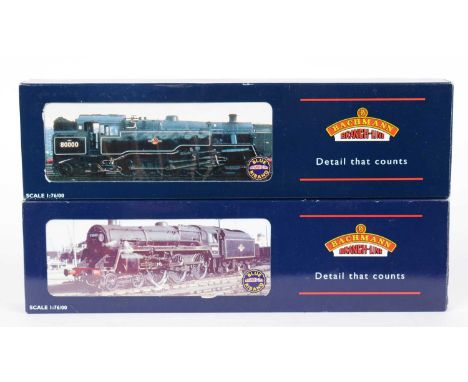 A Bachmann 00-gauge standard class 4MT tank locomotive, 32-351; and 32-500 (tender only) boxed. (2)