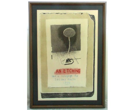 David Hockney framed and glazed limited edition 86/2000 etching titled Art Etching, 81 x 53.5cm