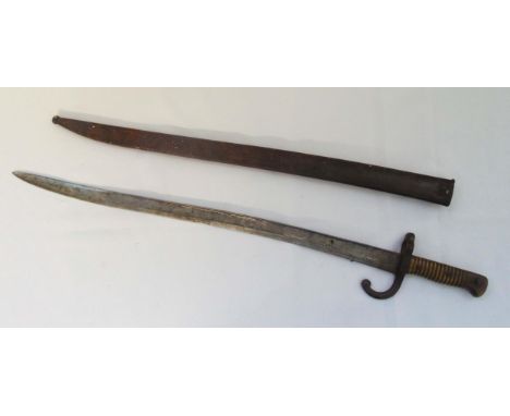 A French WWI bayonet in scabbard, 71cm (l)