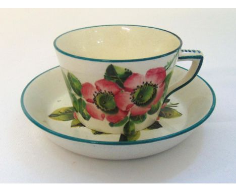 Wemyss cup and saucer decorated with flowers and leaves