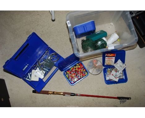 *Fishing weights, floats, bait, extendable fishing rod and small box of fly fishing hooks.