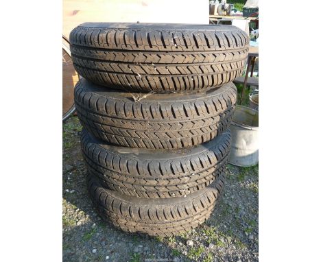 Four Vauxhall Corsa wheels and tyres - 155/80R13.