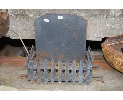 A dog grate, 19" wide x 12" deep x 18 1/4" high.