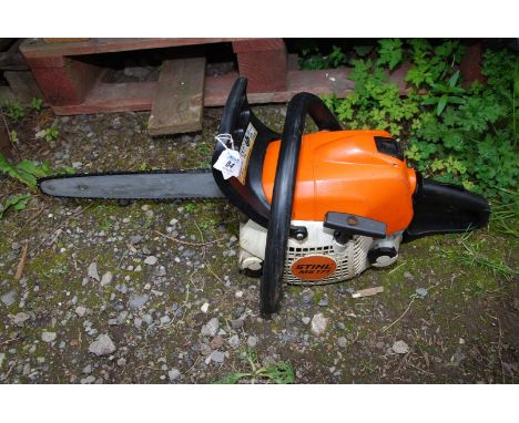 A Stihl MS 171 Chainsaw 13" blade, Good compression.