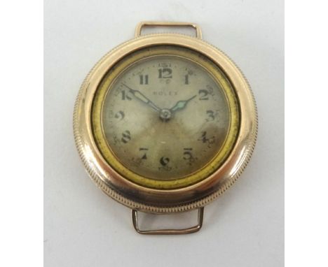 Rolex, 9ct gold vintage screw front waterproof wristwatch, diameter 32mm.
