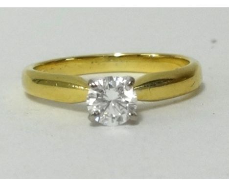 A 18ct diamond single stone ring, ring size K