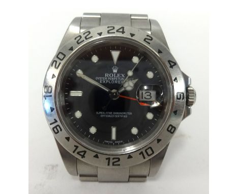Rolex Explorer, a gents stainless steel, Oyster Date chronometer.