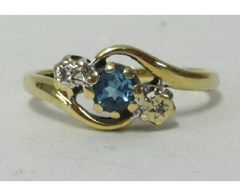 A 9ct blue stone dress ring, ring size N1/2