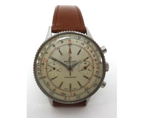 Breitling, a vintage gents stainless steel chronomat chronograph wristwatch, the back plate no. 21702, 808.