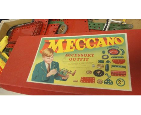 A box of various chinawares, plated wares, small quantity of Meccano, suitcase of various childrens' books and comics includi