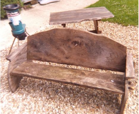 A Black & Decker shredder, a garden table and bench