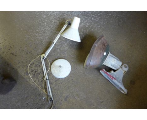 An anglepoise lamp and one other
