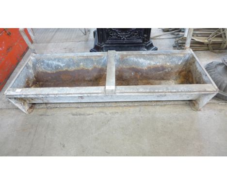 A galvanised trough