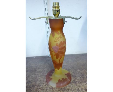 A French Galle glass table lamp