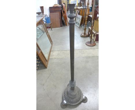 A 19th Century brass telescopic standard lamp base