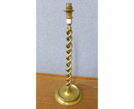 A brass barleytwist table lamp*Please note this lot attracts VAT on top of the hammer price