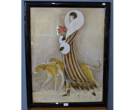 A Karen Dupree print, Femme Fatale IV,  framed