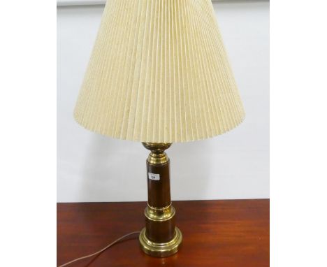 Brass table lamp base and shade