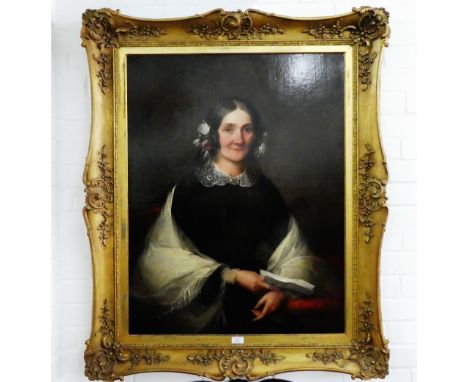 G. Hughes  'Portrait of a Lady' Oil-on-Canvas, in an ornate giltwood frame, signed and dated 1855,  90 x 70cm