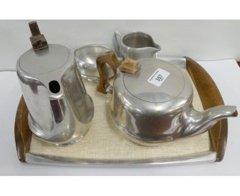 Vintage five-piece Picquot tea and coffee set, (5) 