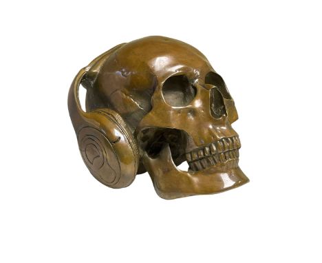 Contemporary bronzed skull.