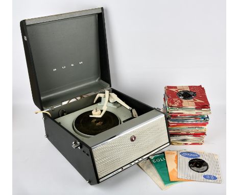 BUSH record player with a collection of 90 x vinyl 1960s 7" singles & EPS. Including The Beatles, Billy Fury, The Mojos, Fran