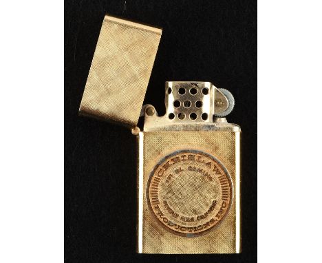 Salt and Pepper (United Artists, 1968). Peter Lawford and Sammy Davis Jnr. film crew gifted Florentine 14K gold plated lighte