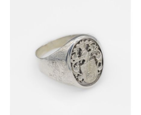 Wappenring, 925er Silber,   erhabene Wappen- gravur, RW 59Crest ring, silver 925  , coat of arms engraving, ringsize 59