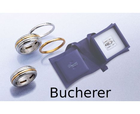 BUCHERER 18 kt Gold Ring DREAMS by BUCHERER Variato,   GG 750/000, best. aus: Basisring 4 mm, WG 750/000 und Seitenring WG 75