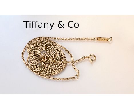 18 kt Gold TIFFANY &amp; CO Kette,   GG 750/000, ca. 4.8 g, L. ca. 50.5 bzw 61 cm, Federring- schließe, sign.18 kt gold TIFFA