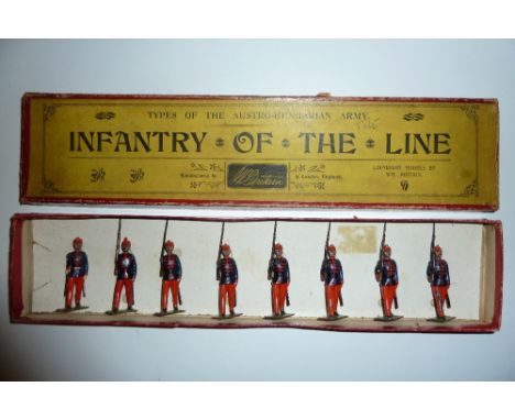 Britains set 177, Austrian Infantry of the Line FIRST VERSION dated 16.2.1908, in original printers type box (G-F, box G) 191