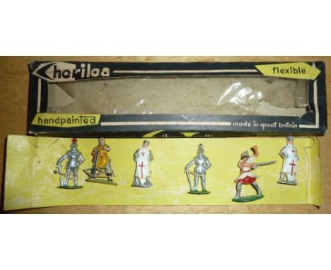 Cherilea Historical Series Boxed window set of six Medieval figures, Boadicea chariot, Robin Hood, Cleopatra and others, asso