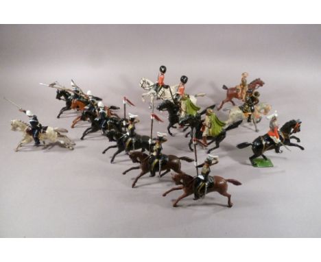 Britains early figures two Royal Scots Greys, FIRST VERSION, tin swords with ‘Foot Guard’ heads (G-F) 1895, set 81, ‘Ulundi’ 
