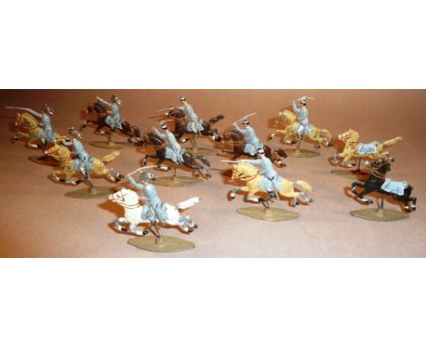 CBG Mignot RARE semi-flat 35mm Cavalry mounted on leaf springs causing the horses to quiver, as if in motion. First Worlld Wa