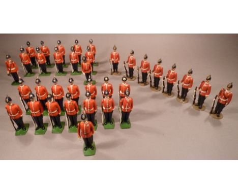 East Yorkshire Regiment at attention seven FIRST VERSION, round base, six with original paper labels, ten SECOND VERSION, squ