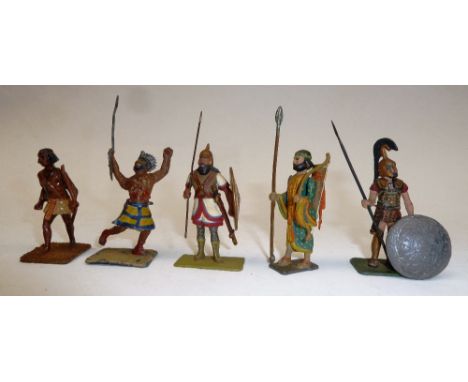 Courtenay Historical Figures Nubian bowman, Philistine spearman running, Babylonian spearman, Persian Immortal, Greek hoplite