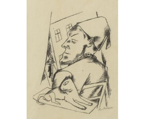 Beckmann, MaxLeipzig, 1884 - New York, 195019,5 x 15 cm, R."Verbitterung", 1920. Lithografie auf Japanpapier aus der Folge "S