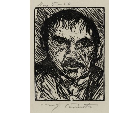 Corinth, LovisTapiau, 1858 - Zandvoort, 192510 x 7,5 cm, R."Selbstbildnis", 1920. Radierung auf Bütten. In Bleistift unten si
