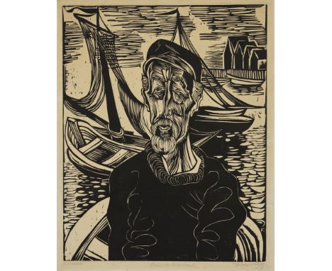 Felixmüller, ConradDresden, 1897 - Berlin, 1977Blattgröße: 53,5 x 43,4 cm; 50 x 40 cm, o. R."Fischer von Helgoland", 1924. Ho