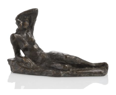 Klimsch, FritzFrankfurt am Main, 1870 - Freiburg, 1960L. 34 cm"Blick von der Höhe", vor 1950.  Bronze, braun patiniert. Unter