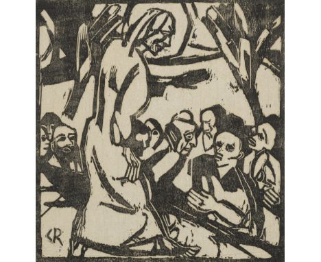 Rohlfs, ChristianNiendorf/Leezen, 1849 - Hagen, 193844 x 41 cm, R."Bergpredigt", 1916. Holzschnitt auf Japanpapier. In Stock 