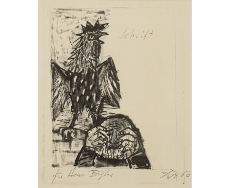 Dix, OttoGera, 1891 - Singen, 196928,5 x 22 cm, R."Die Verleugnung des Petrus", 1960. Lithografie auf Kupferdruckpapier. In B