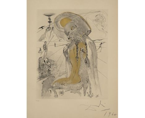 Dalí, SalvadorFigueras, 1904 - Cadaques, 1989Blattgröße: 76,5 x 57 cm; 53 x 41,5 cm, o. R."Athene", 1963 - 1965. Farbradierun